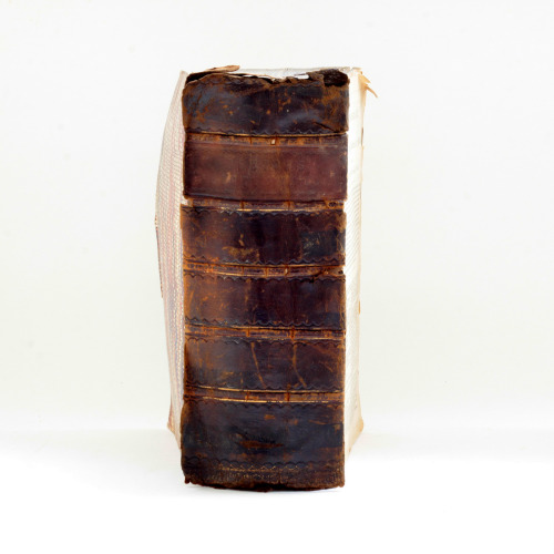 old worn 19th century leather bound book 