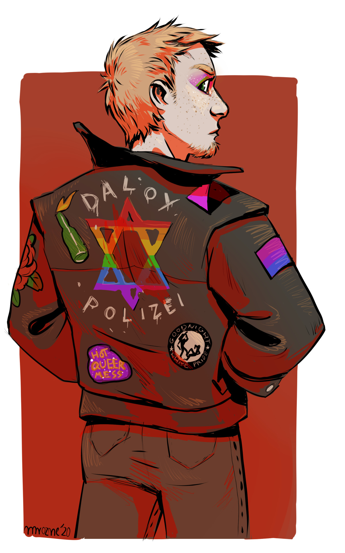 Hey, hey, daloy polizei!PatreonKo-fi #Mirek#Zmiej#queer anarchism#lgbt #artists on tumblr #digital art