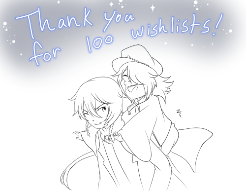 Thank you so much for 100 Wishlists on Steam!✨ Press Kit✨ Ko-fi ✨ Discord ✨ Twitter ✨ Youtube   ✨ Wi