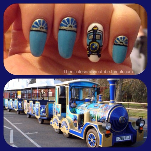 Last week I painted trains on my nails for my first few shifts working on the Weymouth Sealife Expre