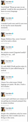 slurring-wassup:  Asa Akira tweets are the funniest