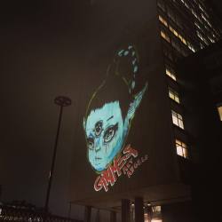 4-a-d:  ‘Art Angels’ by Grimes (@actuallygrimes), across London tonight #waterloo#artangels #grimes 