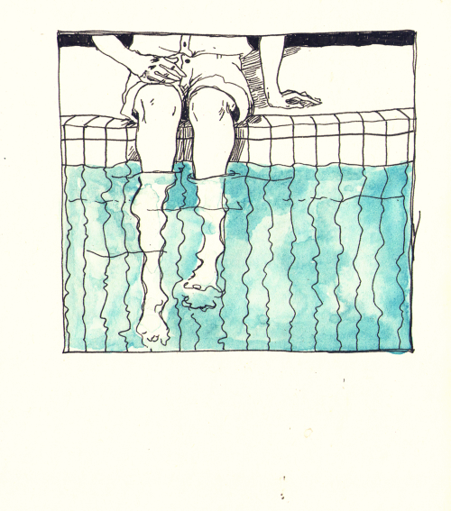 st-pam: Pool, 2015 Pen and watercolours