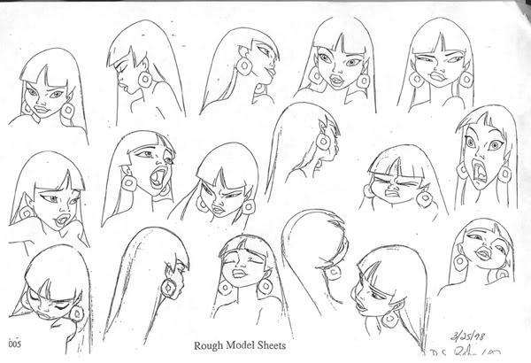 eatmyvision:  The Road To El Dorado Model Sheets of Chel 