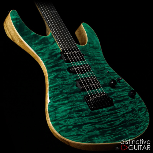 Suhr Modern Custom Trans Teal Quilt Top [Source: Distinctive Guitar. Price: £3,964/$5,235