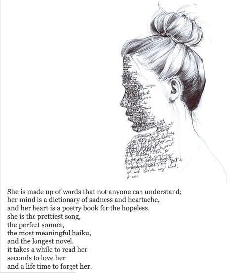 yiskkah:Ella está hecha de palabras que nadie puede entender; su mente es un diccionario