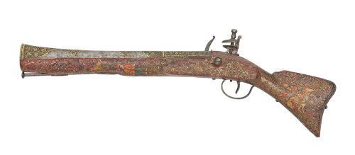 A lovely and colorful Indo-Persian flintlock blunderbuss, 19th century.