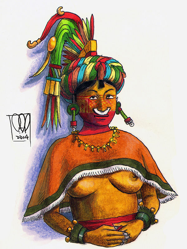 dapart:  Lady 3 Eagle. From the Codex Zouche Nuttall (pg.7). She is a Mixtec Lady,