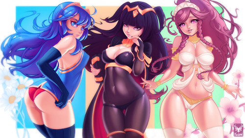 foxilumi: Wallpaper version of my Fire Emblem pin-up drawings. :) Full HD version