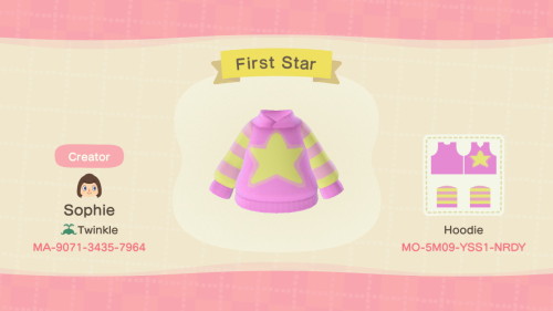 I tried making a cute hoodie, the star is a little wonky but here’s the code anyway ;w;