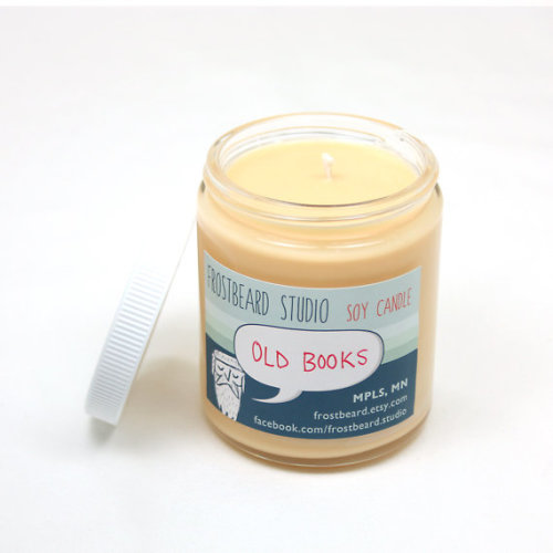 coolthingoftheday:  Etsy shop Frostbeard makes candles that smell like old books, and other scents l