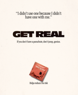 lacigreen:  nickjetset:  xenopheles:  dandyads:  Trojan Condoms, 1993  BRING THIS BACK, TROJAN.  Good advertising is good. Promotes safe sex and their own product!  sassy trojan, damn.  i like 