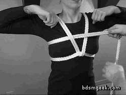 d0mesticati0n:  rawmaterial69:  aturquoisehome:  bdsmgeek:  Pentagram Shibari Harness - TwoKnottyGuys  Ah!  Good lessons to make shibari knots   m&f 