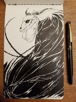 gaogaigirl:  Here is a quicky with a Kurotake brush pen.It’s a little stiff, but I am way more comfortable with the results I get. Kurotake pens are really juicy so it’s harder to get nice rough tails as you brush, but you can get them. The irregularities