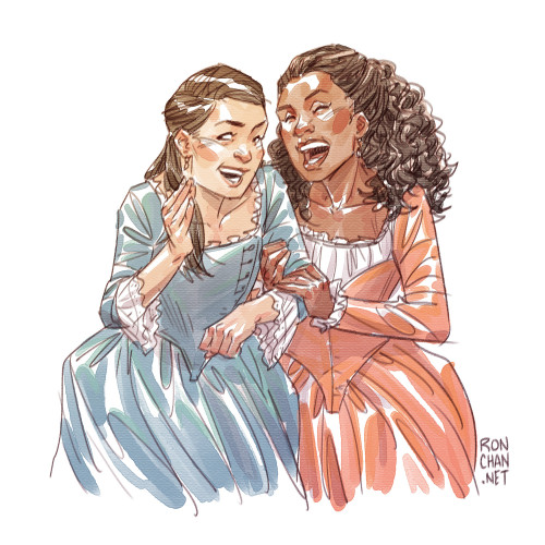 rondanchan: Eliza and Angelica Schuyler! Three Hamilton drawings in three days. I am officially Ham 