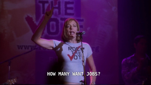 eviltessmacher:  fandomshatewomen:  shelikestowakeupandjustfakeit:  dirtyriver:  un-organized-chaos:  The West Wing S. 4 Ep. 3 “College Kids”  “Decisions are made by those who show up.”  Yo, Tuesday is Super Tuesday. Don’t know what that means?