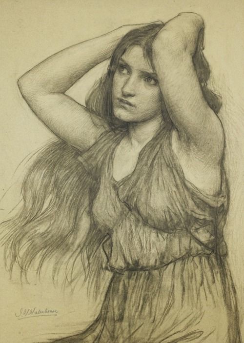 english-idylls: Details of Flora and the Zephyrs by John William Waterhouse (sketch, draft, and comp