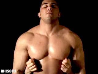 I love it when a big muscular man gives in…