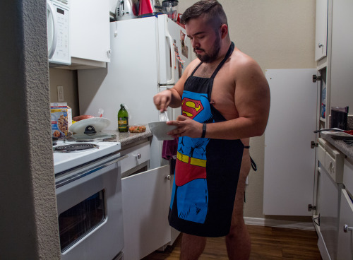 bearfugly:  cubbytendencies:  So I was cooking breakfast this morning (and yes this is how I always cook dinner, makes it so much more therapeutic)  Weirdo. Keep your fecal matter in your underpants. Not in your soup. And seriously how desperate is your