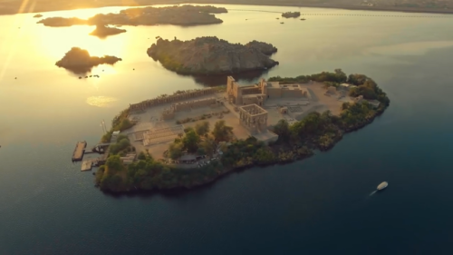 Aerial view of the Temple of Isis, Philae