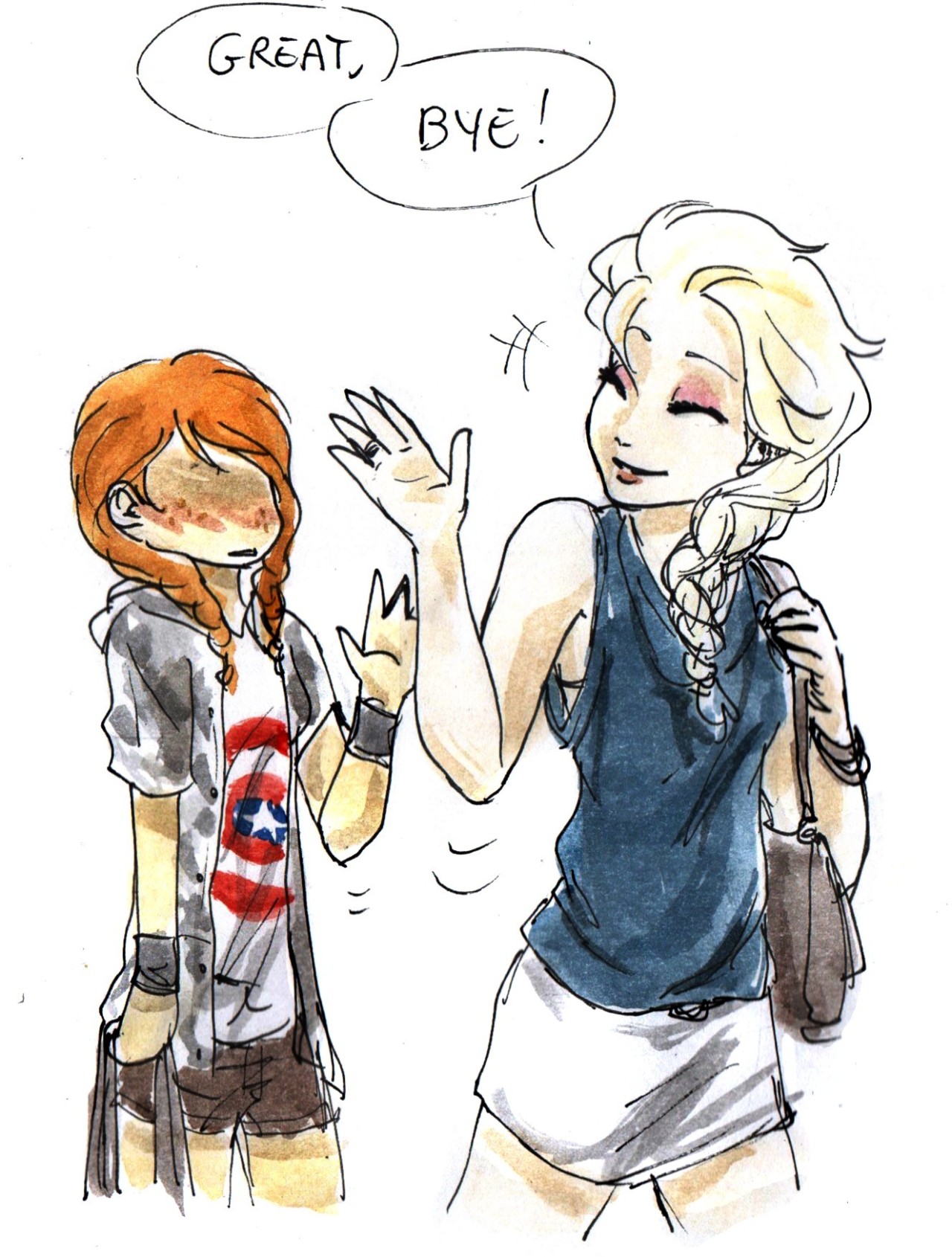 a-return-to-yuri:  ninjaelsanna:  Modern AU - French!Elsa: Anna is in College, and