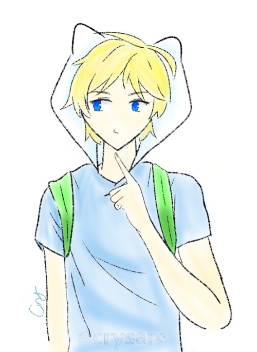 Felt Like Drawing My Version Of How Finn Would Look Like In An Anime Style Hahaha Forgive Me For The