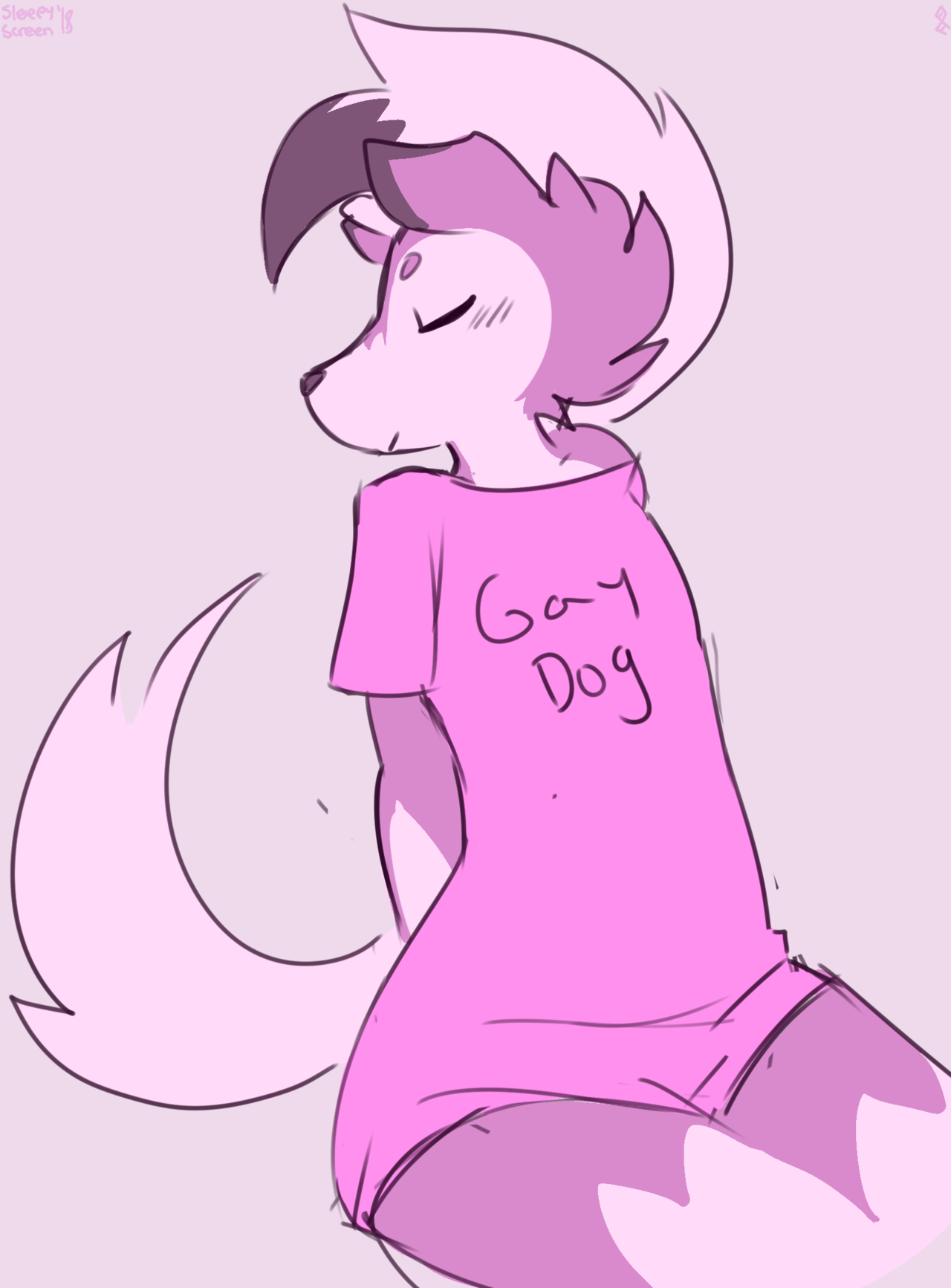 sleepyscreen:  whos a gay dog, YOU ARE YES YOU ARE 15$ sketch commission for https://twitter.com/thenightdoggo
