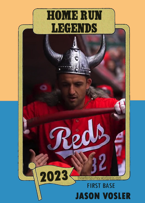 Vosler viking home run  celebration opening day Cincinnati Reds