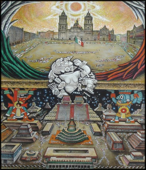 Fundación Tenochtitlan (Roberto Cueva del Río, 1986).The ruins of Tenochtitlan’s Templo Mayor were d