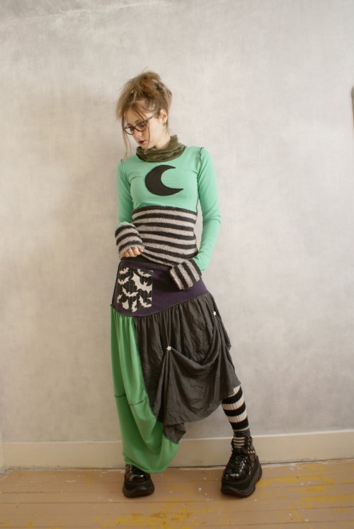 sosuperawesome:  Mixed Fibre Fabric Clothing  Obsequies on Etsy See our #Etsy or #Witchy tags