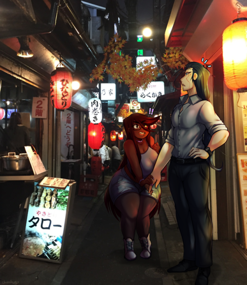 Wanted to do that thing where I draw ocs in real life environments and since the both of them likes 