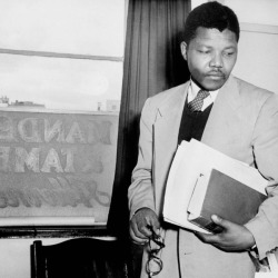 onceiwentblack:prepaidafrica:1. Nelson Mandela in 1952 at the law office he opened with his colleague, Oliver Tambo. This was the first black legal practice in South Africa. Both were founding members of the ANC Youth League. (Jurgen Schadenberg, AP)2.