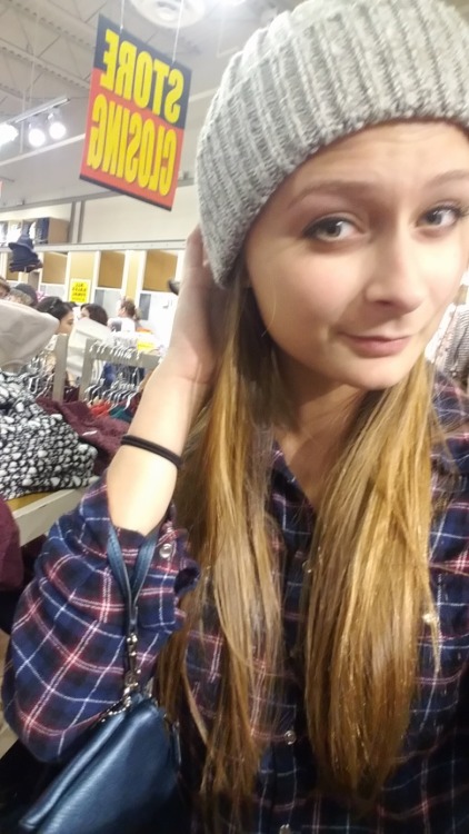 I shopped until I dropped and now I have a cute hat and a crappy picture to remember this horrible e