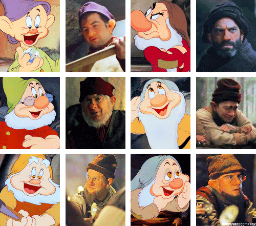 mickeyandcompany:  Once Upon a Time characters and their Disney counterparts 