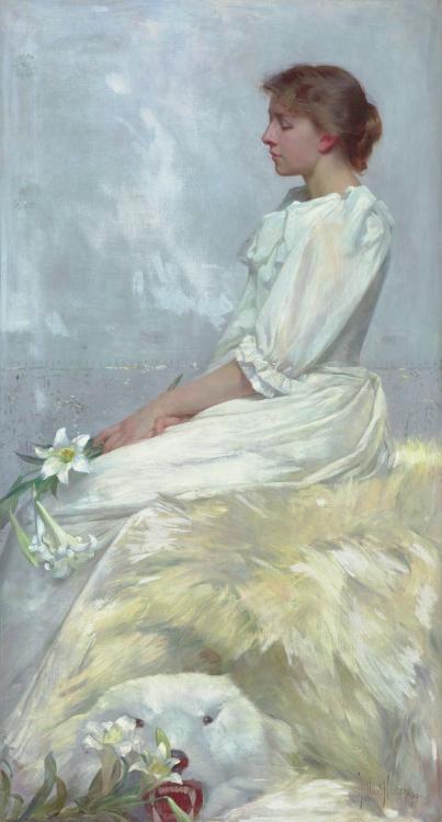 Albert Herter - Portrait of Bessie (Miss Elizabeth Newton) (1892)