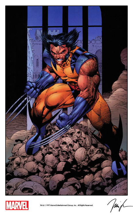 Wolverine by Jim Lee with inks by Scott Williams from a poster published by Dynamic Forces (1997)