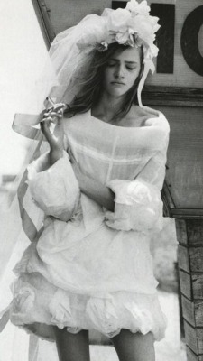 lesliaisonsdemarieantoinette:“Just Married” Sasha Pivarova photographed by Peter Lindbergh for Numéro 