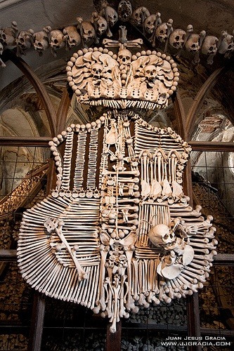 Coat of arms of Schwarzenberg family in Sedlec Ossuary in Kutná Hora, Czech Republic