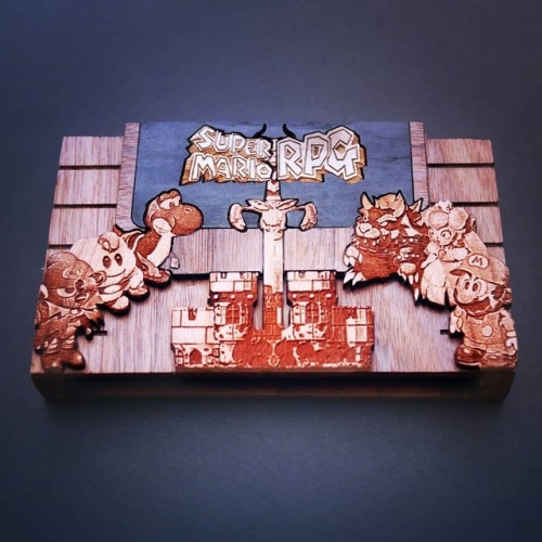 retrogamingblog:Wood-burned Super Nintendo Cartridges made by pigminted