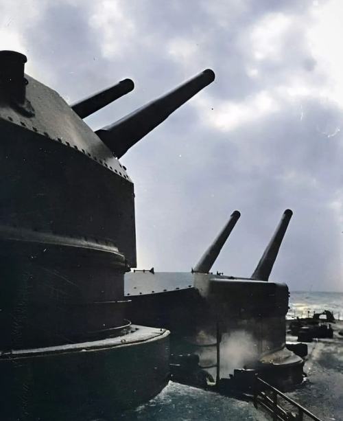 Kriegsmarine (German Navy) Battleship Bismarck's Rear Turrets, Caesar And Dora