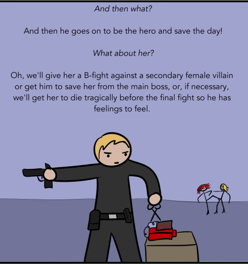 fandomsandfeminism:robothugscomic:  New comic! Yeah, I might have watched a movie and gotten kind of mad. This is seriously a trope I’d love to never see again though.   Oh look, it’s the Matrix. And the Lego movie. And Edge of Tomorrow. And so many