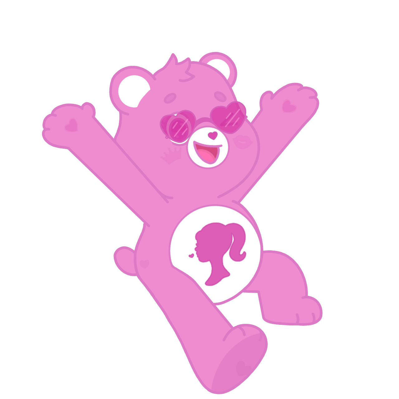 Pink Care Bear Sticker 