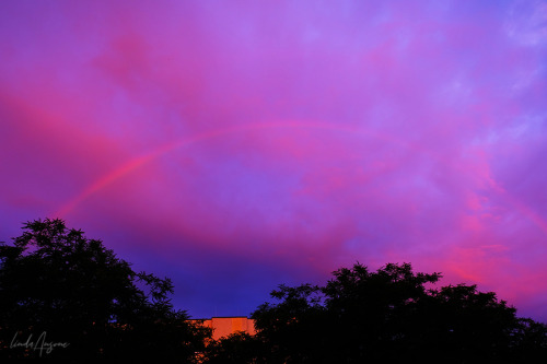 A Slight Rainbow During The Sunset