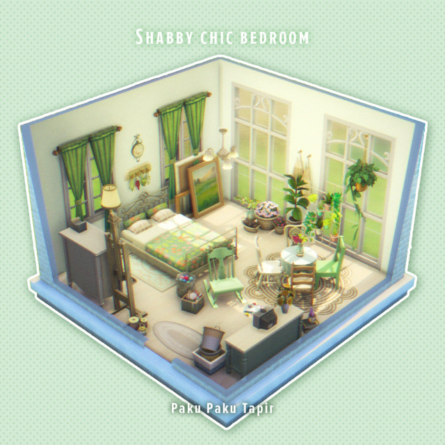 🌼🍀  SHABBY CHIC BEDROOM 🍀🌼NO CC #TheSims #sims 4 simblr #thesims4#BUILDS#showusyourbuilds#building#sims#sims4 #no cc sims #nocc