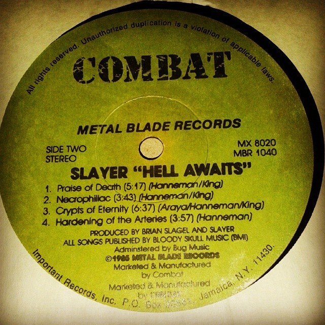 rushneto:  Slayer - Hell awaits 1985 #vinylcircle_venezuela #vinylcommunity #vinylcollectionpost