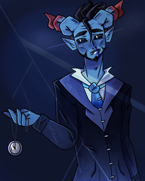 Help I can&rsquo;t stop drawing the bbeg of my campaign- one of the warlock&rsquo;s patrons, blue wa