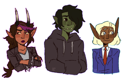 naothemagician: i started fantasy high here are some kids [image description: a drawing of Fig, Gorg