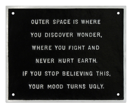 softpyramid:Jenny HolzerUntitled (Selection from Survival Series),1983aluminum plaque8 × 10 in