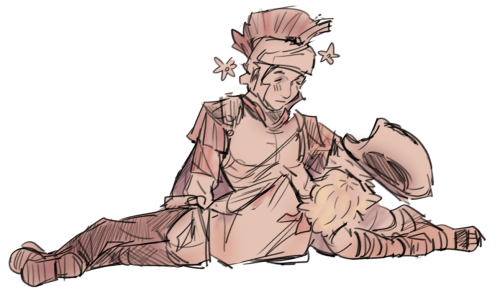 nightatthedispatch:sometimes, as a tiny cowboy, you need to rest your head on roman general thighs