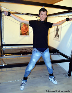 vlord76:  I got a request for Asa Butterfield in any type of bondage - gagged and ungagged. I did the series above and used one of them on the “Ropes ‘R’ Us” UK Edition II/2015 cover. Here are the full-size versions. Basic pic is © by BondageTotal